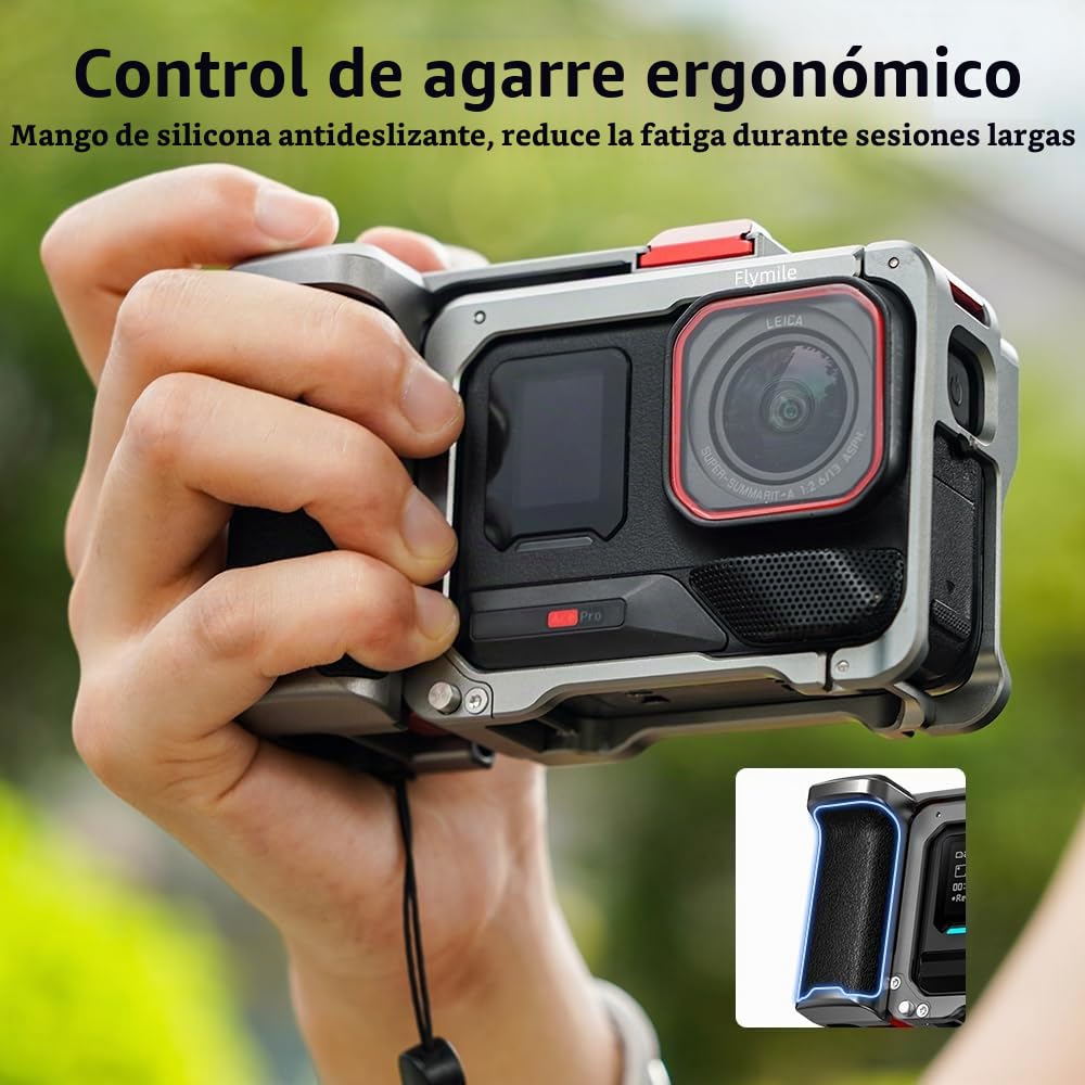 Paquete de Empuñadura Xplorer para Insta360 Ace Pro 2, Disparo Mango Metal Cámara Jaula Horizontal Vertical Marco Accesorios para Insta360 Ace Pro/Ace Pro 2
