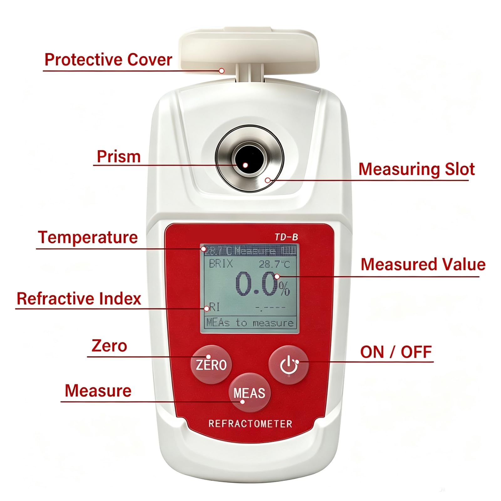 Refractómetro digital para bebidas, comprobador de azúcar, A