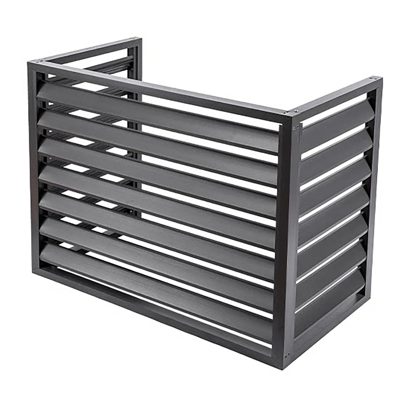 Aluminum Mini-Split Condenser Cover, Outdoor Condenser Protective Cover, Fencing to Hide Air Conditioner,Ideal for Plant Stand and Concealing Ac Unit (4sides-Grey,100x50x70cm)