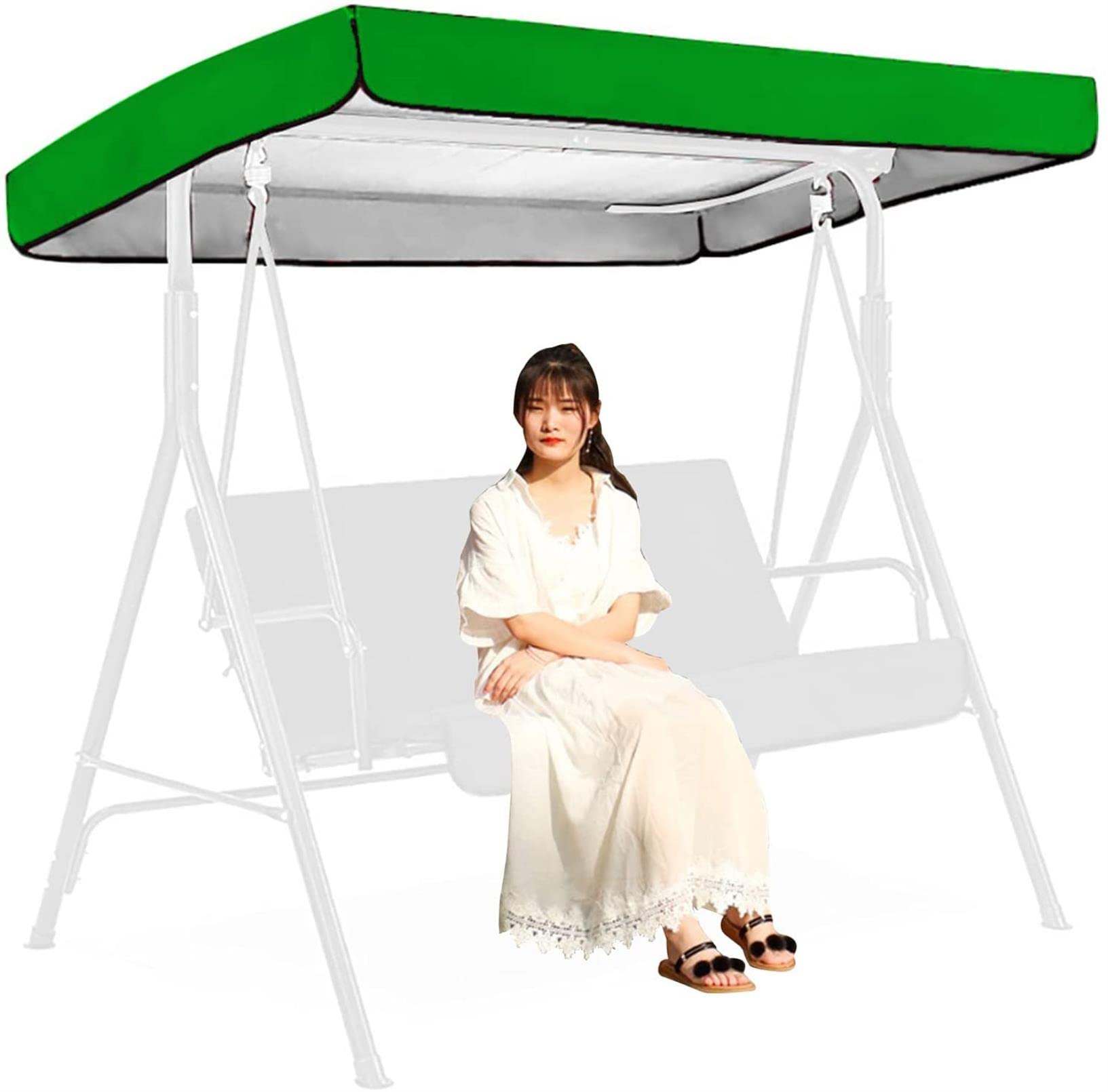 Toit de rechange pour balancelle imperméable vert 191x120 cm