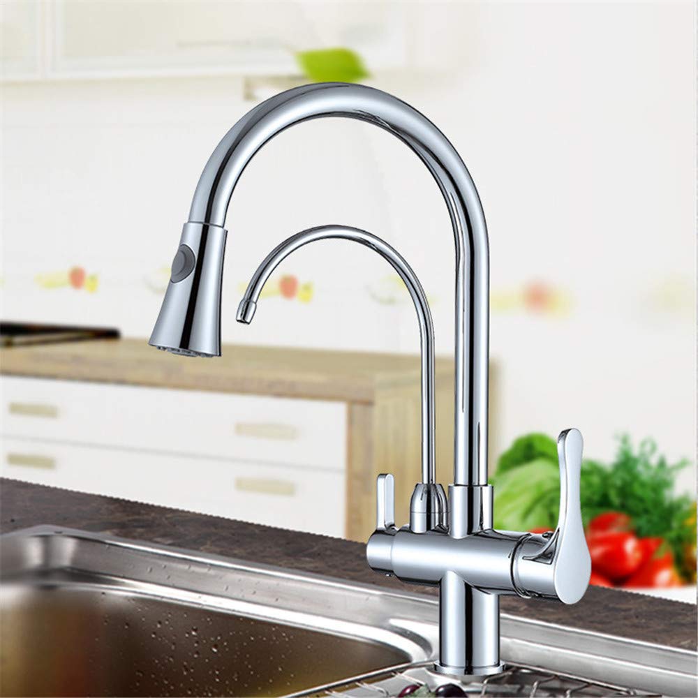 Robinet de cuisine acier inoxydable 304 mitigeur 3 voies au design durable