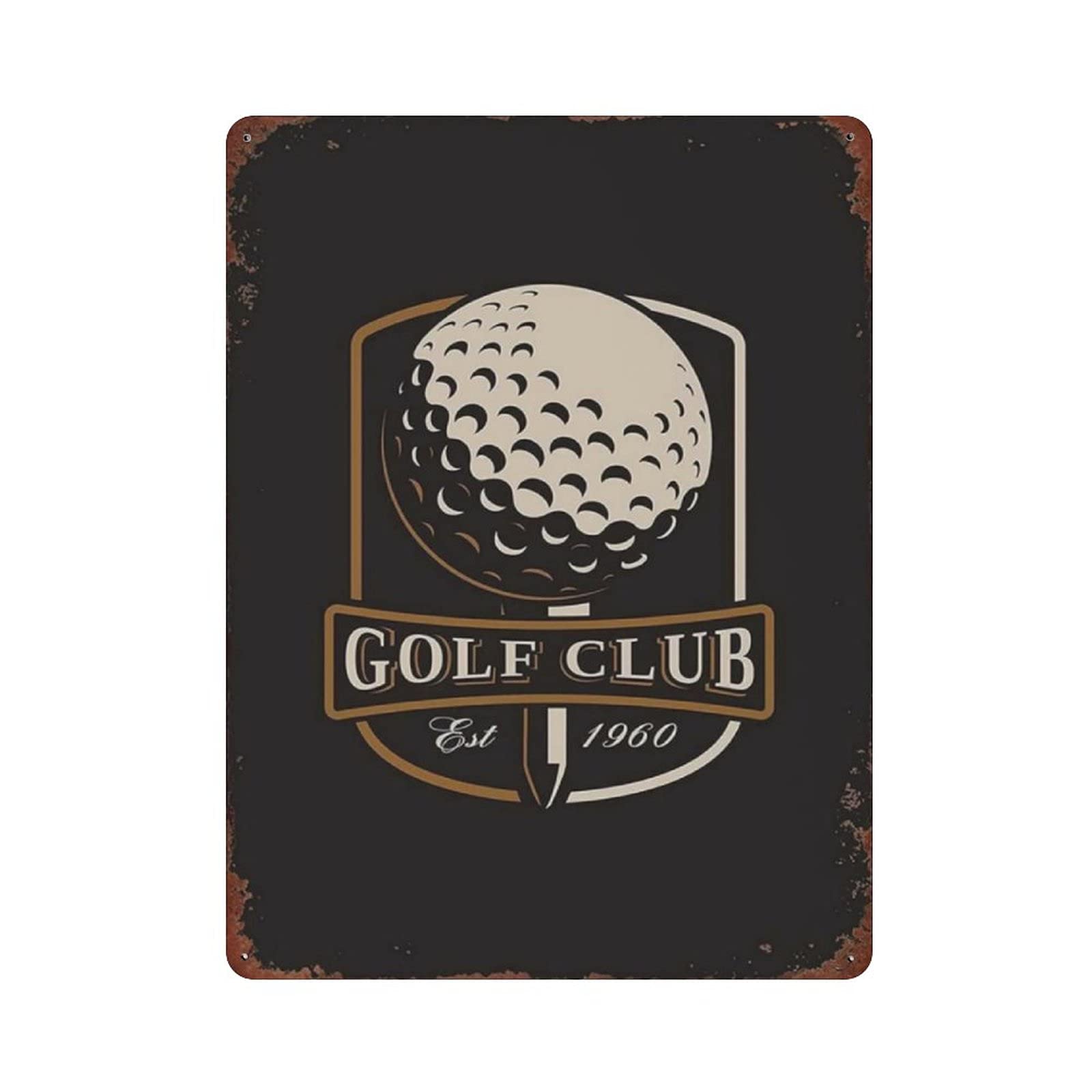 JIUFOTK Play Golf- Letrero de metal vintage con texto en inglés Golf An Easy Game, retro, decoración de golf, decoración de pared para el hogar, club, 12 x 16 pulgadas