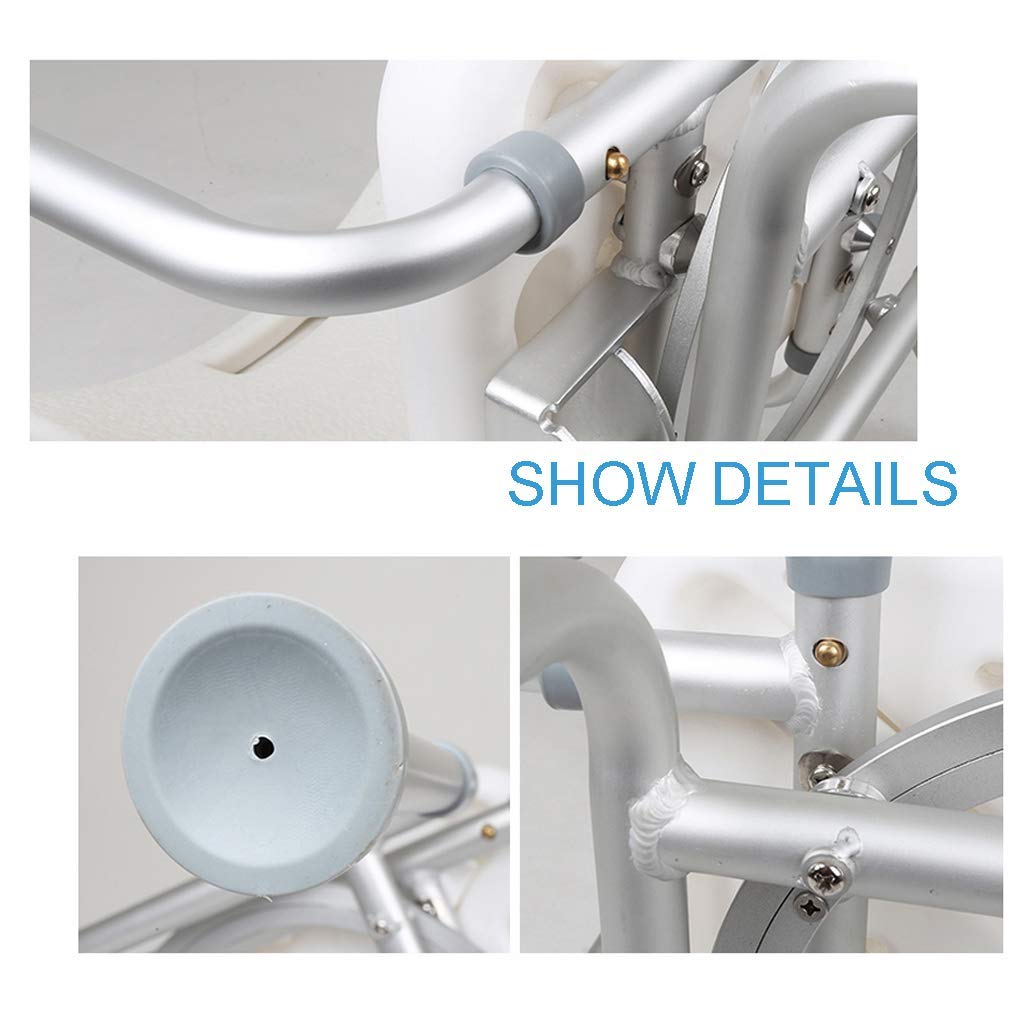 Silla de Ducha, Asiento de Taburete Giratorio de Altura Ajustable, Silla elevadora de bañera Blanca con Brazos