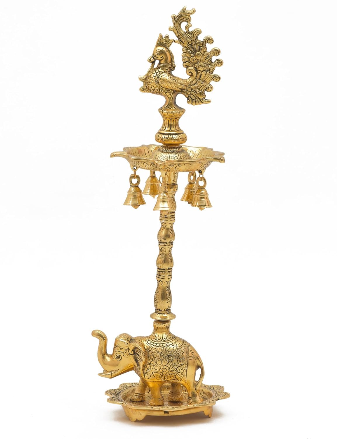 Peacock Samai Diya Set - Elegant Home Decor -3