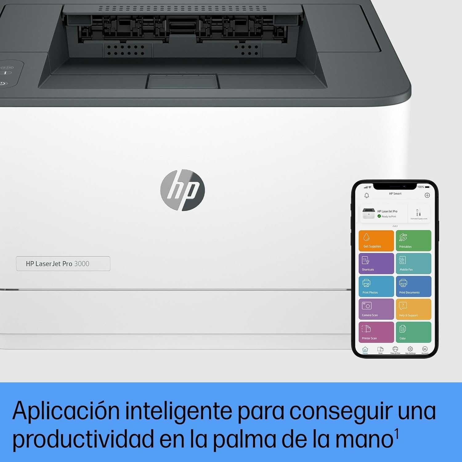 HP LaserJet Pro 3002dw 3G652F, Impresora Láser A4 Monocromo a Doble Cara automática (33ppm, Wi-Fi, Ethernet, USB 2.0, Procesador 800MHz, Memoria 256MB, Smart App) Blanca y Gris