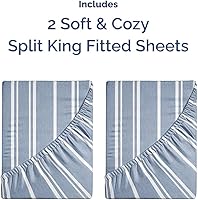 Vista 681 de King Fitted Bed Sheet - Bottom Single Fitted Sheet Only - Ultra-Soft Hotel Luxury Bedding w/ 8-16 Inch Deep Pockets - Breathable, Cooling & Wrinkle