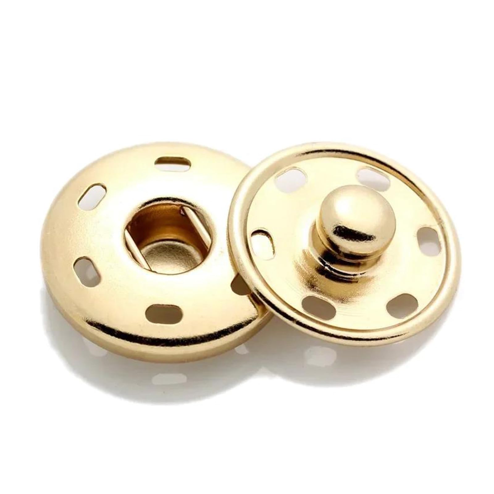 20Sets 8-30mm Invisible Metal Press Studs, Snap Fasteners Button for Sewing Shirt Coat DIY Accessories,Light Gold,30mm