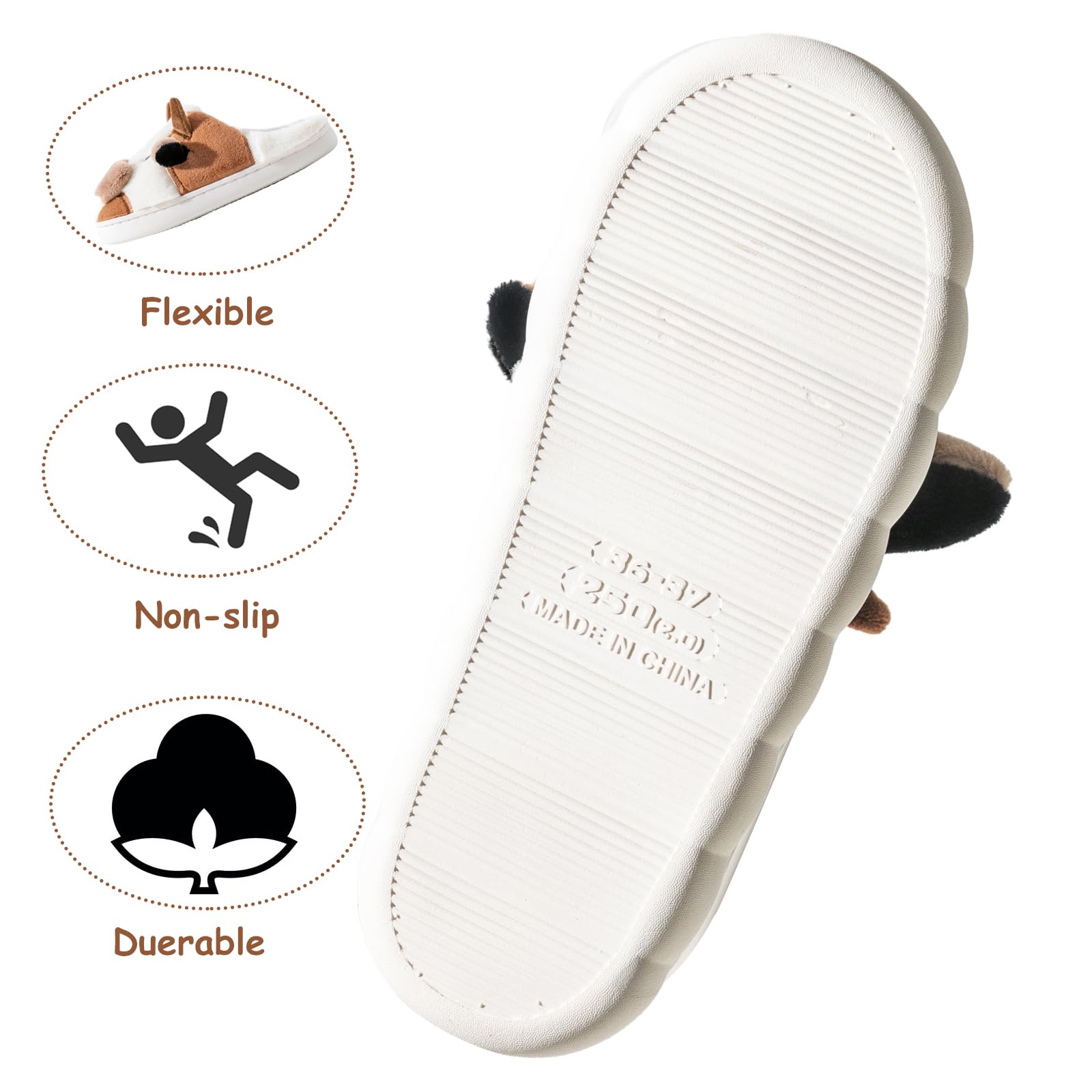 Fadezar Pantofole Donna Squalo/Mucca Ciabatte Donna Uomo Peluche Calde leggere Morbide Comode e Antiscivolo Ciabatte Invernali