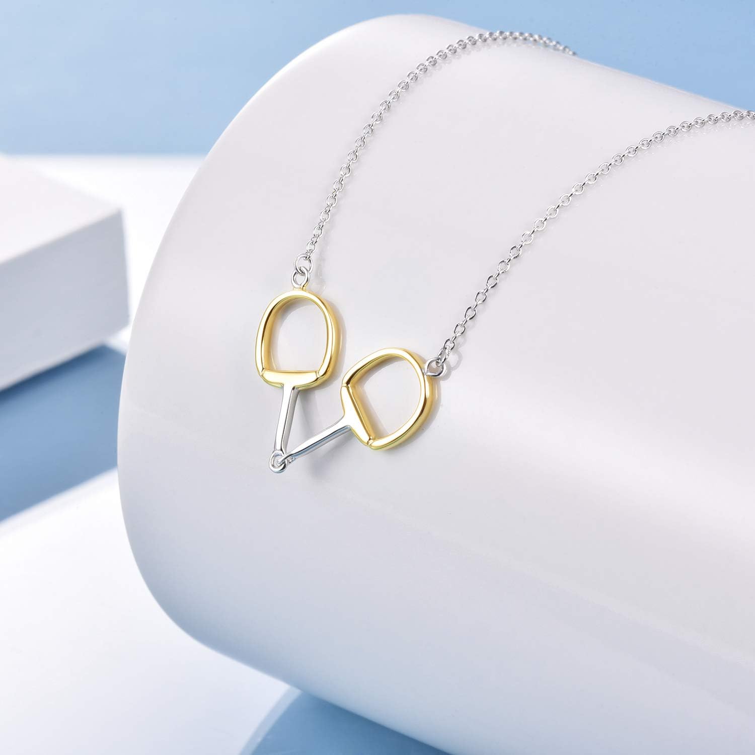 Horse Gift Jewelry 925 Sterling Silver Horse Snaffle Pendant Necklace Horse Gift for Women Girls - Image 3