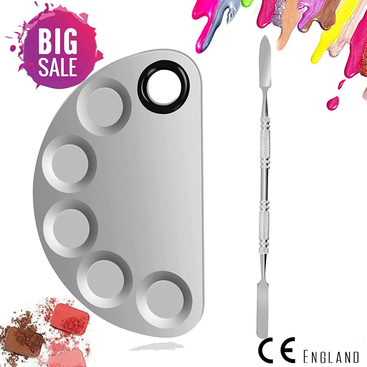 YNR Metal Palette Set/Makeup Beauty Salon Color Cream Foundation Mixing Tool