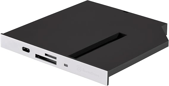 SilverStone Technology FPS01-C 12.7mm Slim ODD Device Bay to M.2 SATA SSD with USB 3.0 Type-C and SD/Micro-SD Reader