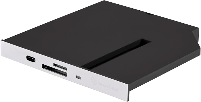 SilverStone Technology FPS01-C 12.7mm Slim ODD Device Bay to M.2 SATA SSD with USB 3.0 Type-C and SD/Micro-SD Reader