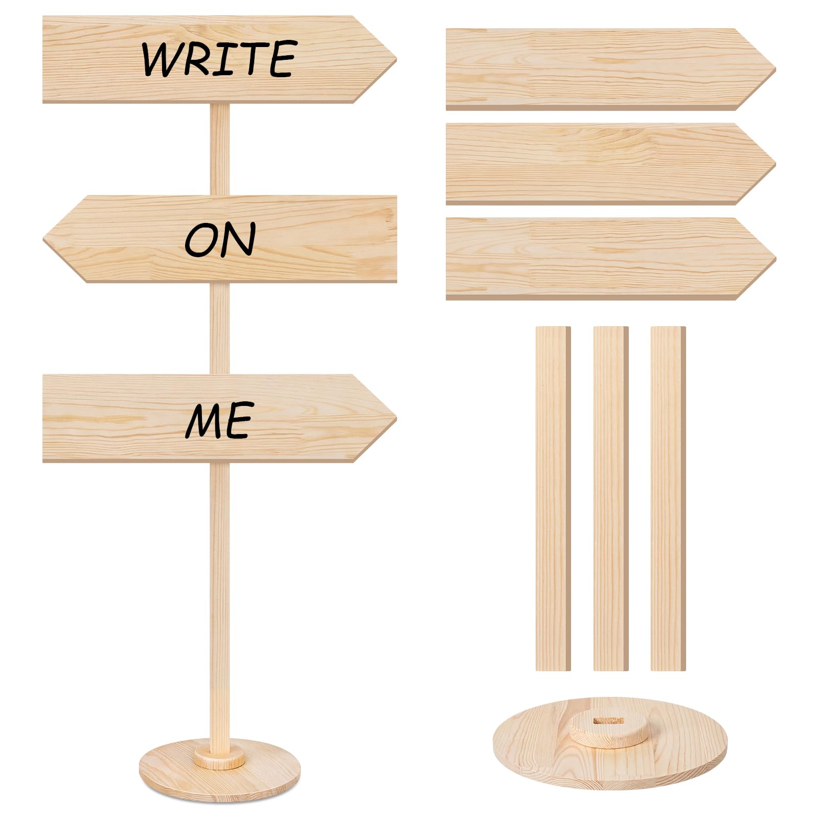 Photo 1 of Chunful Blank Wooden Arrow Yard Signs with Stakes, 53 Inch