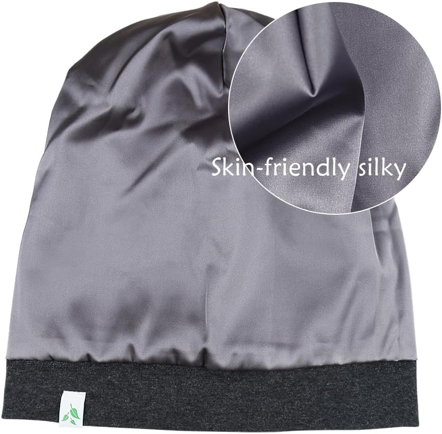 Sleep Cap-2Pcs Designed for Men with Natural Curly Wave Hair Satin Lined,Gifts for Boyfriend,Husband & Dad,