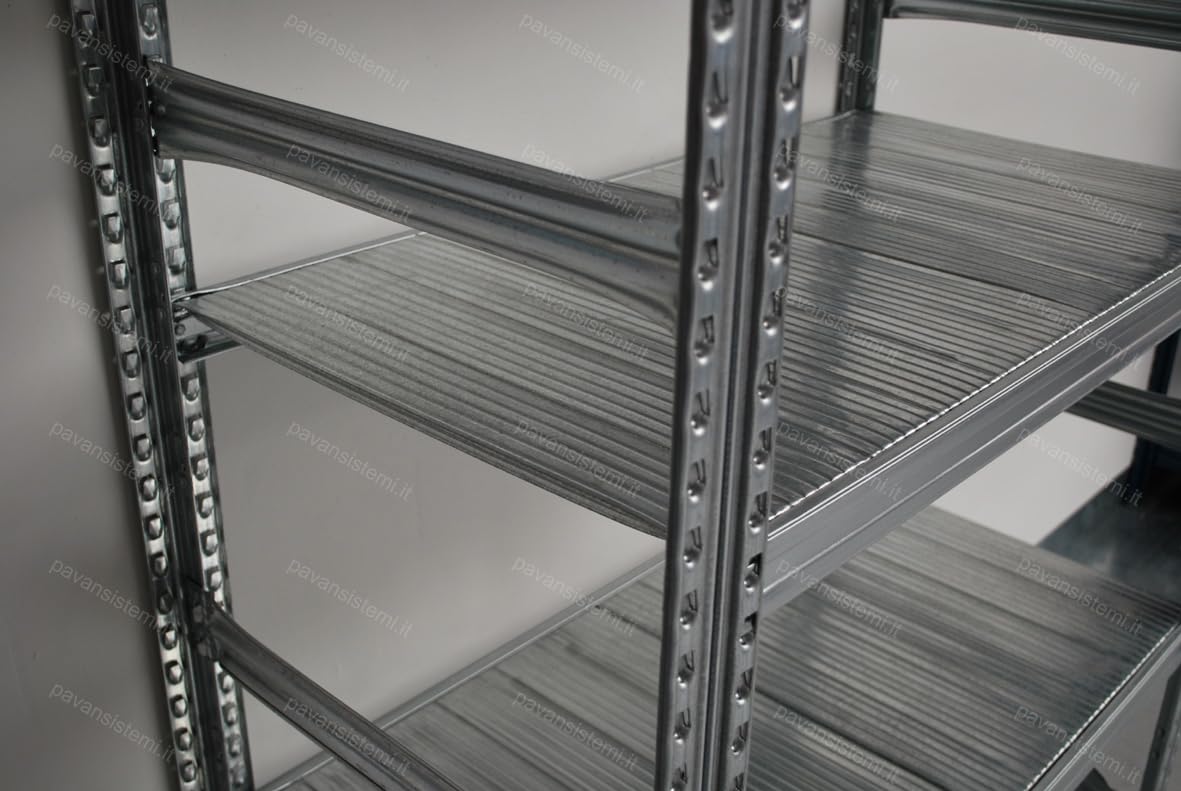 Scaffale Professionale Zincato 4 Ripiani, Metallo Zincato, 60x60 cm, Altezza 157 cm, Uso Industriale e Magazzino