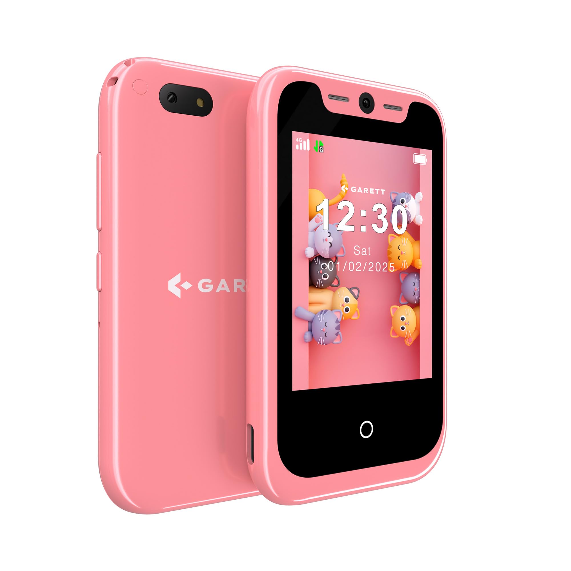 Garett Smartphone für Kinder - Handy Kinderhandy - 2,8” IPS - 16 GB 2 Kameras - 2G 3G 4G LTE - GPS GEO-Zaun SOS - OneKid Rosa