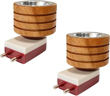 AL- FALAH Wooden Kapoor Dani Set of 2, for Aromatic Rituals and Spiritual Practices - Exquisite Handcrafted Design Electric Camphor Diffuser Perfect for Home, Office, and Meditation Set of 2