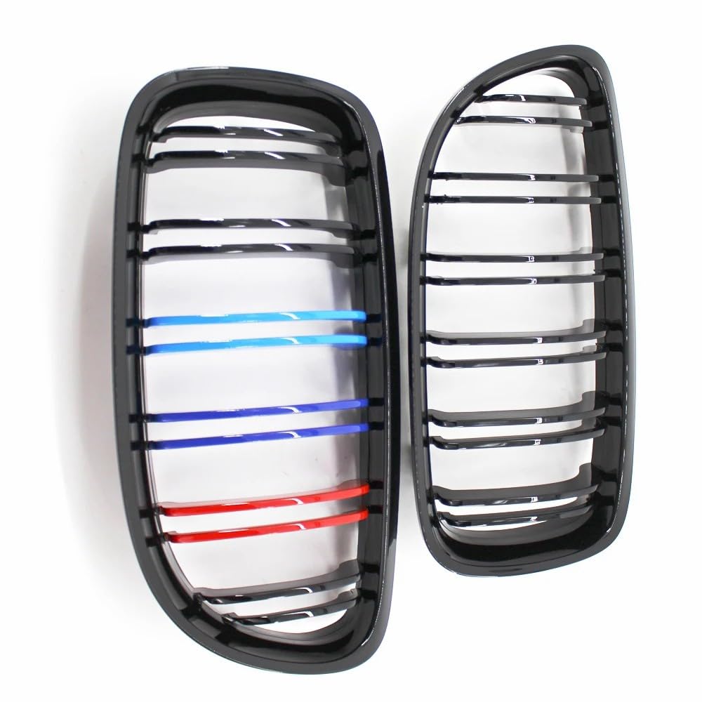 Riñones Negro Rejilla Radiador Rayas 3er E90 Accesorios Sport Parrilla delantera Brillo Negro Deporte Parrilla Radiadora para Serie 3 E90 E91 LCI 323i 325i 328i 330i 335i (E90 2009-2012 LCI,