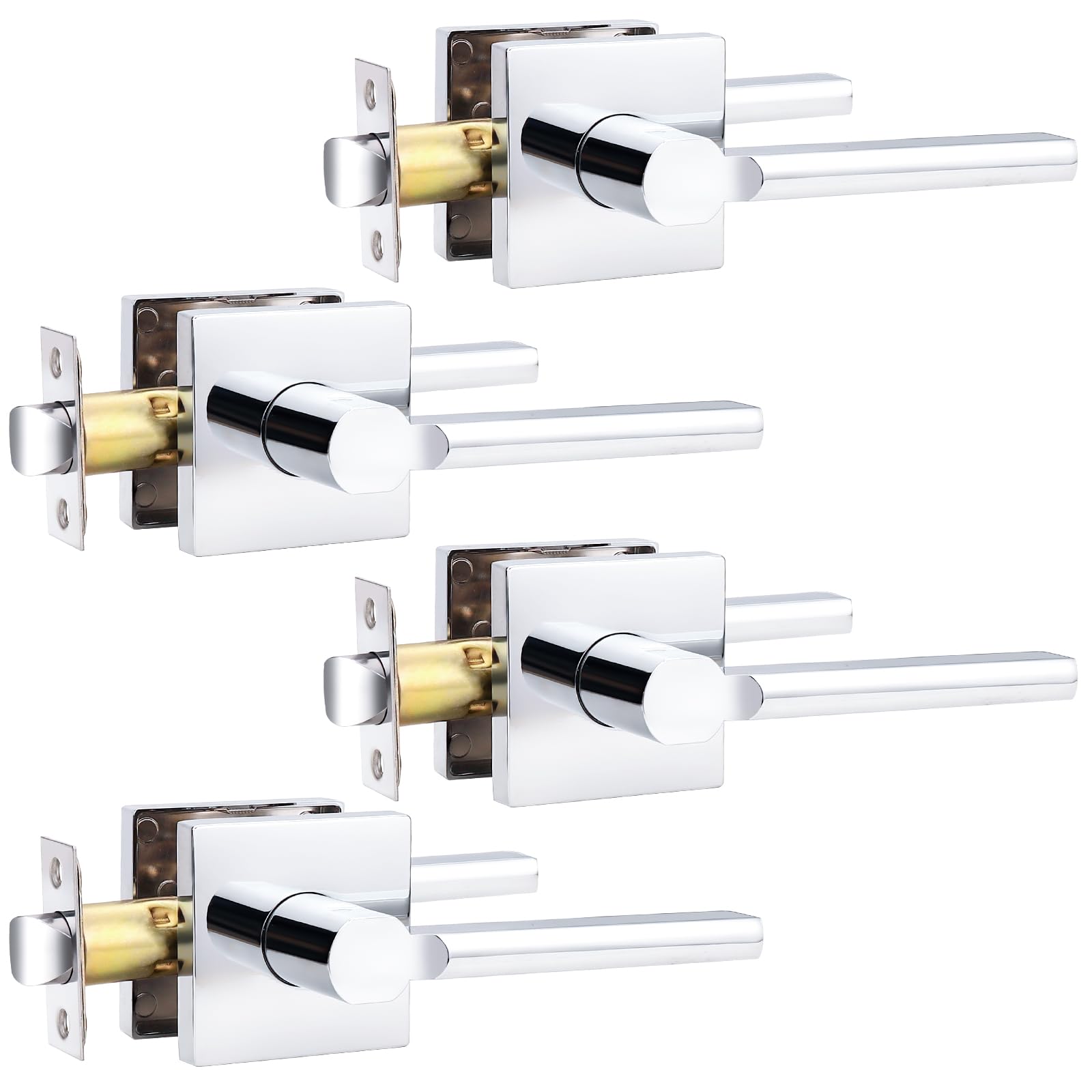 Probrico Door Handle with Lock - Brushed Nickel -16