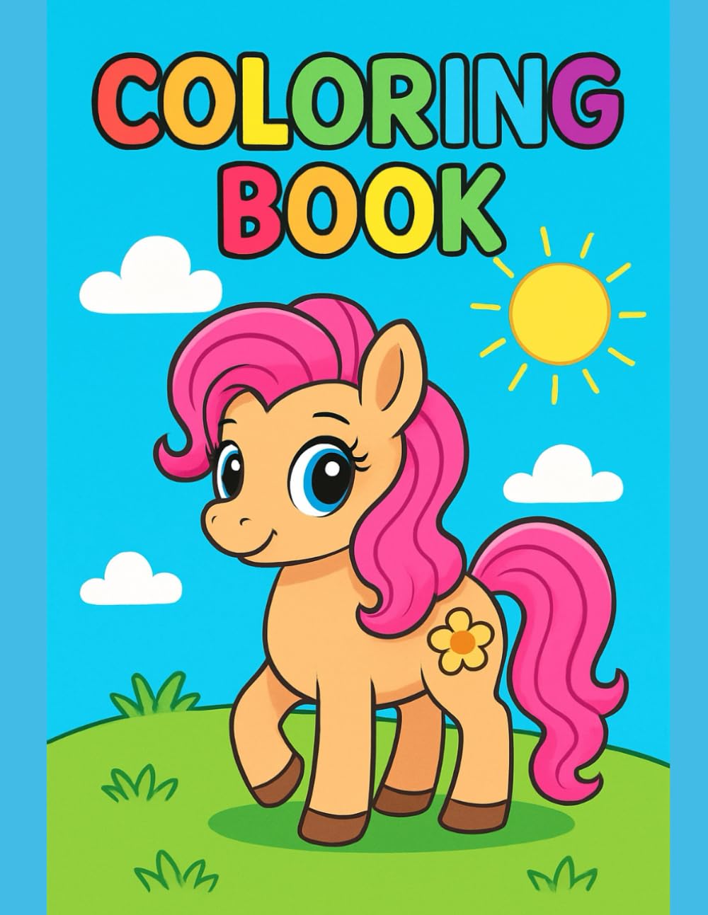 Pony Coloring Book for Kids: Fun and Easy Coloring Pages with Cute Ponies