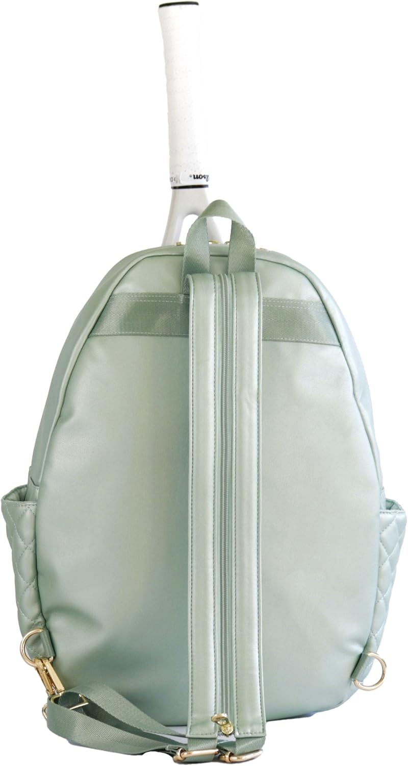 Court Couture Monaco Argyle Seafoam Tennis/Pickleball Backpack-Sling Bag.