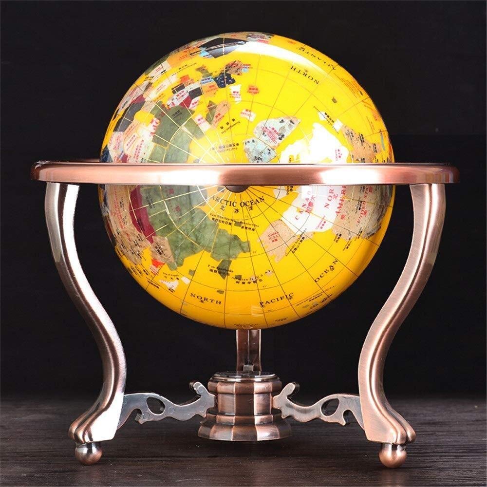 Educational Swivel Globe Interactive Globe For Kids With Rotating Stand Geography Educational Home Decor Office Living Room For School, Children, Family (Color : Metallic, Size : 15cm)