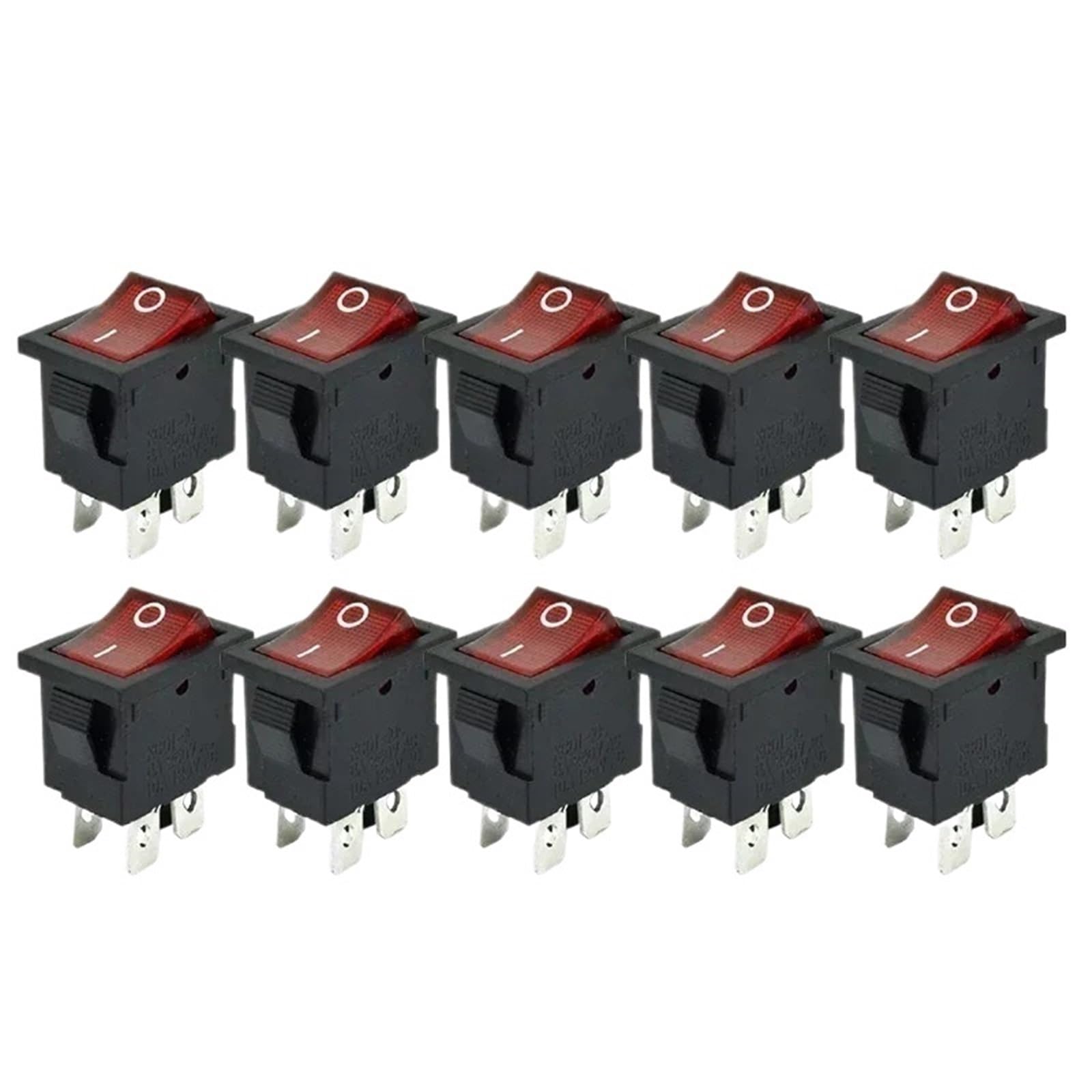 Interruttore a bilanciere in plastica KCD1-104 da 5/10 Pezzi
