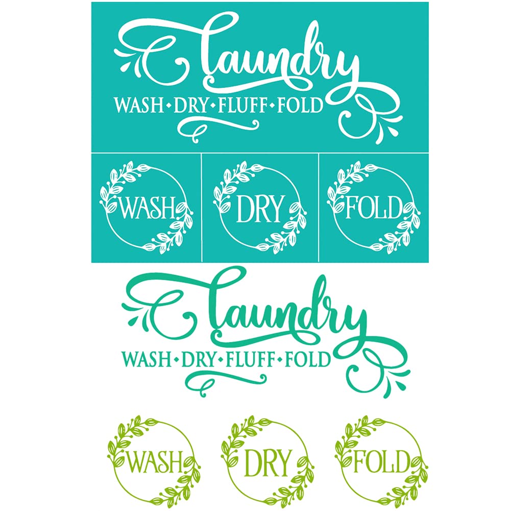 DIY Mesh Screen Stencils Laundry Room Decor Print Reusable Self Adhesive Silk Screen Printing Stencil Mesh Stencils DIY Fabric, T-Shirt, Pillow, Painting Decoration, 1PCS