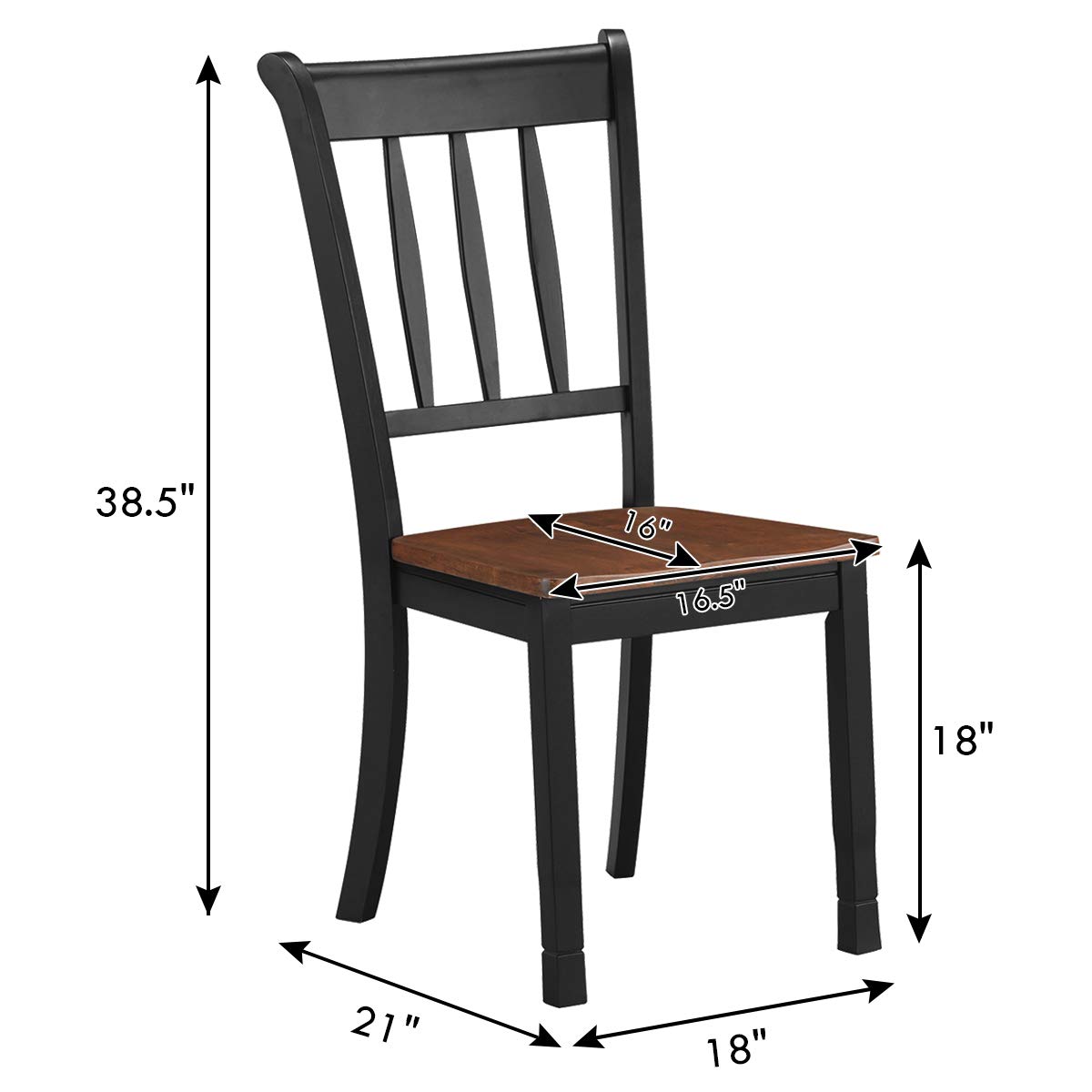 Amazon.com - Giantex Wood Dining Chairs Set of 2, Armless