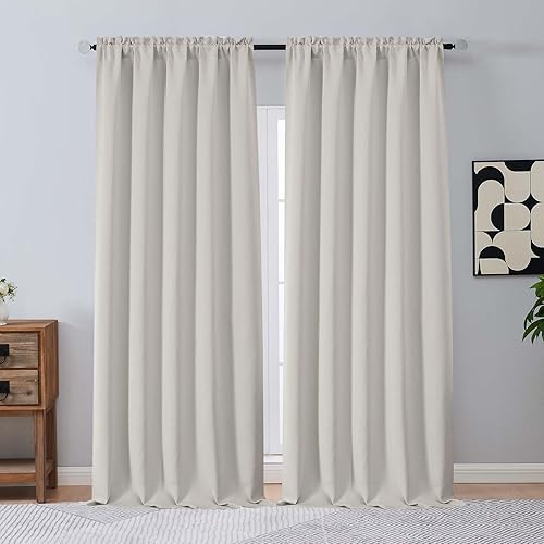 Miniatura 49 de OVZME Cortinas opacas turquesa para tratamiento de ventanas pequeñas, cortinas cortas con bloqueo de luz para ventana de cocina sobre el fregadero,