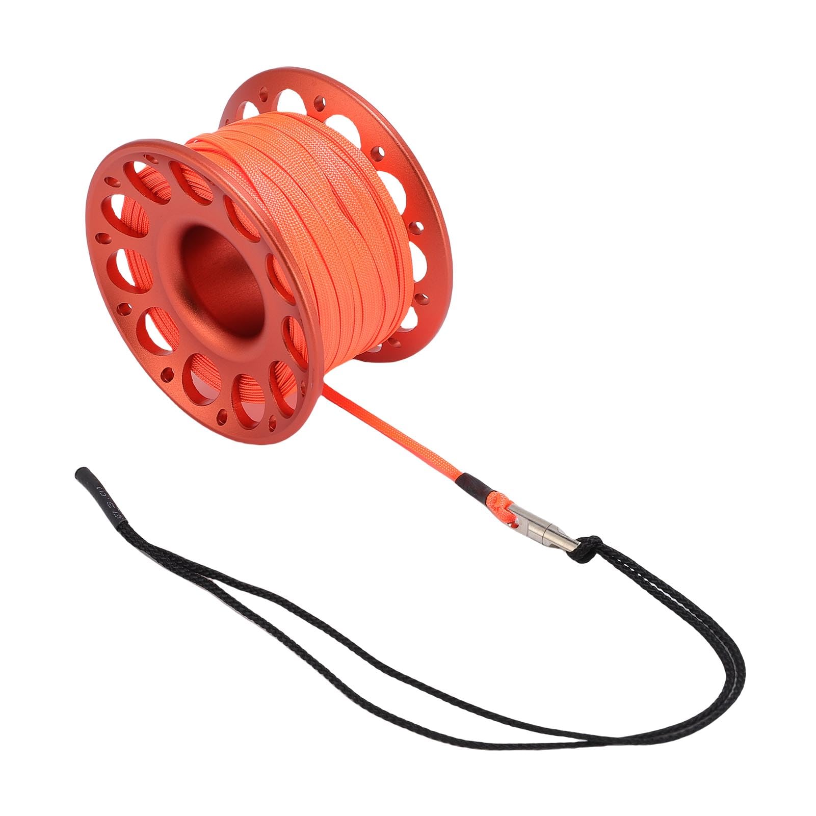 Bobine de Plongée sous Marine avec Double Crochet, 30 mètres Bobine Doigt Aluminium Aviation pour Sécurité Plongée, Opérations Maritimes et Activités Subaquatiques