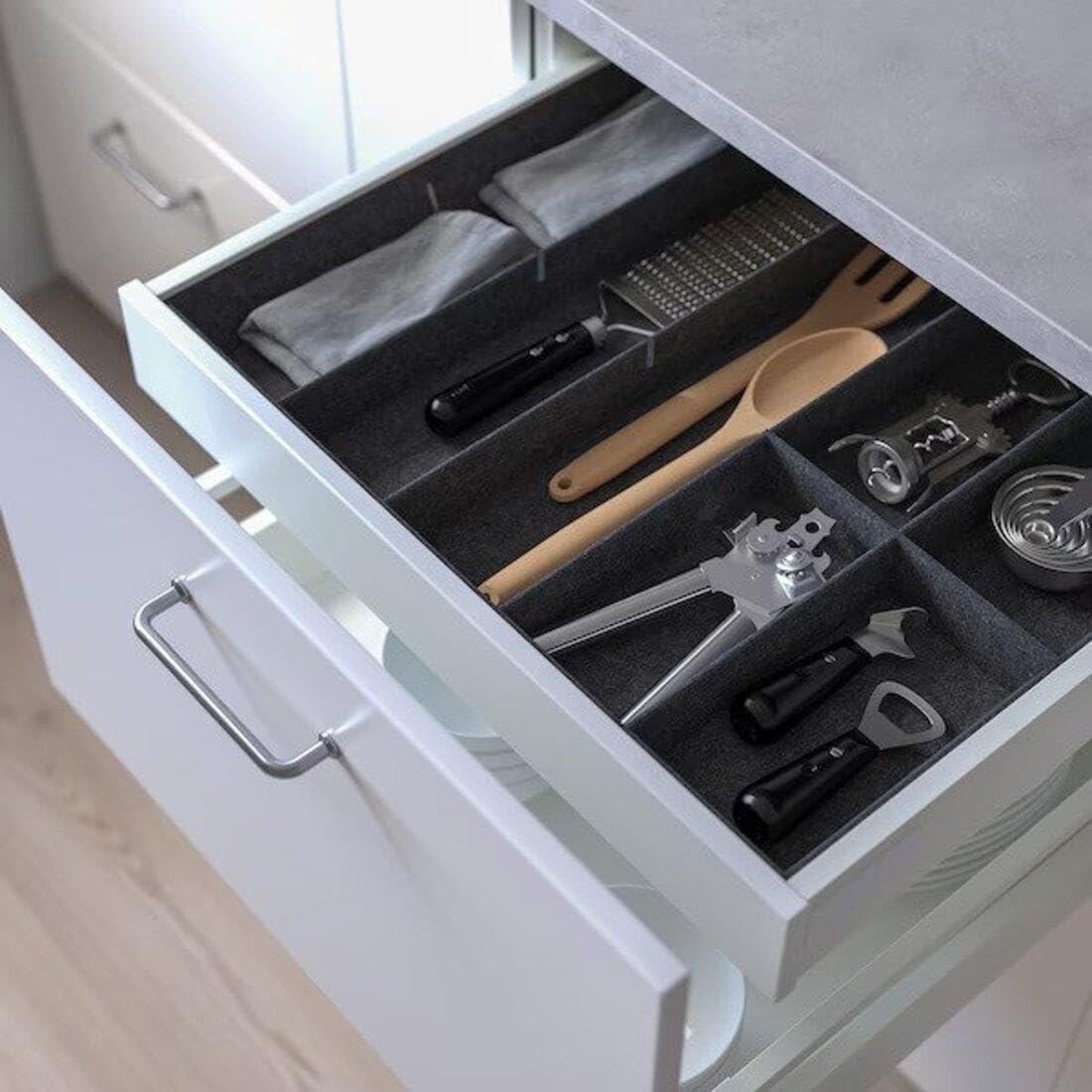IKEA UPPDATERA Verstellbarer Organizer für Schubladen, 60 cm, grau