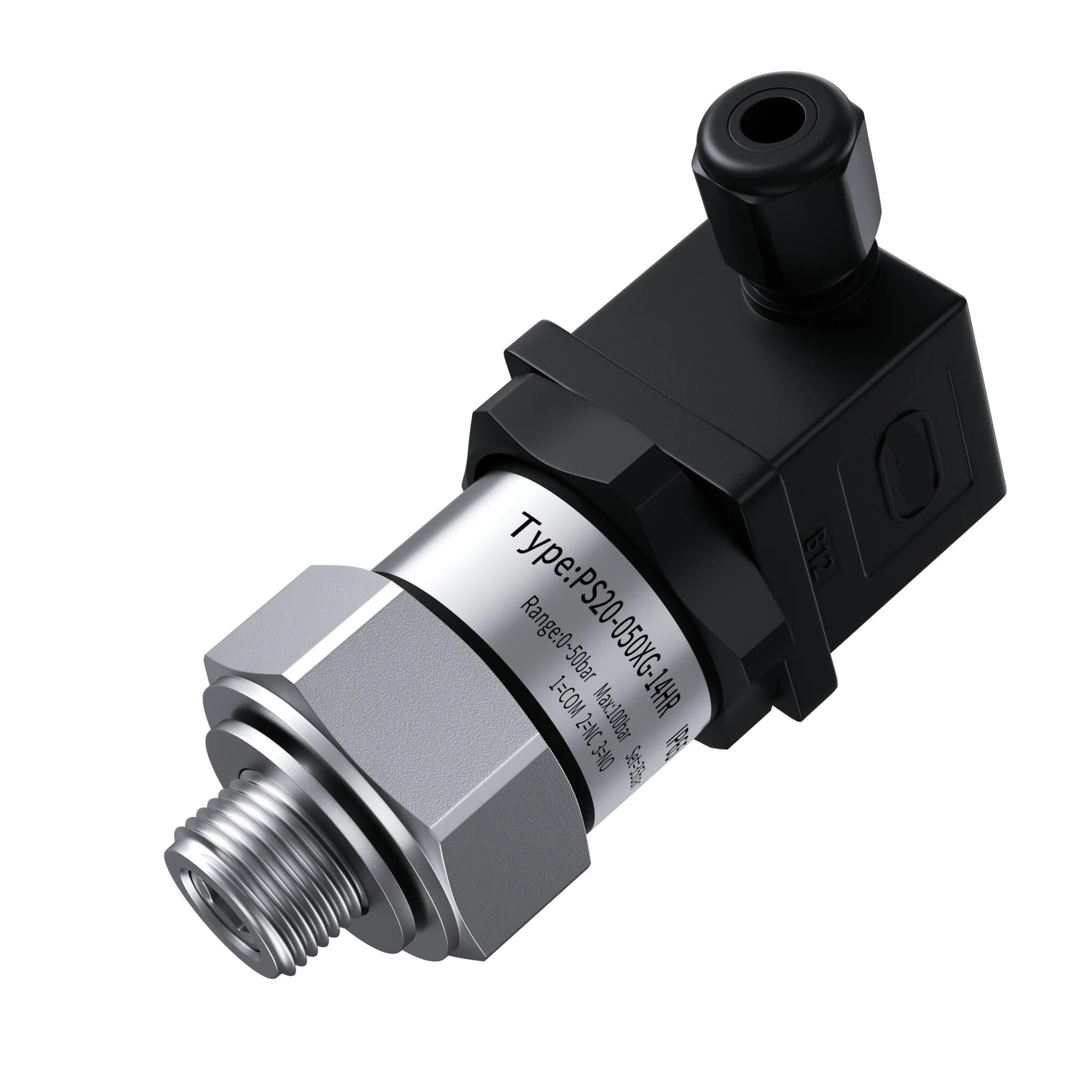 Pressostat réglable 10-100bar 0-200bar contrôleur pompe à eau huile pneumatique hydraulique Type en acier inoxydable pressostat(G3-4 thread,0-100bar)