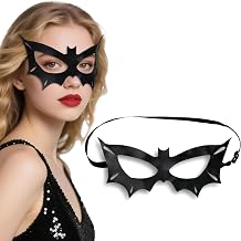 Hoshin Batman Mask Adult Faux Leather Face Mask for Men Women Batgirl Batwoman Batman Eye Mask Halloween Costume Cosplay Prop