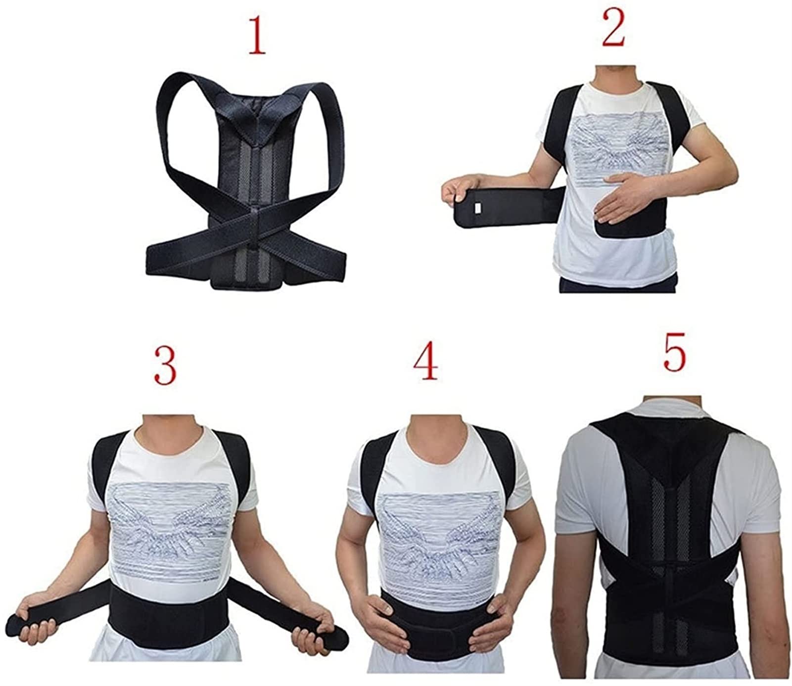 Correttore Posturale Donna Uomo Tutore per Sostegno per La Schiena con Supporto per La Colonna Vertebrale Traspirante Regolabile Collo Spalla Lombare per Sollievo dal Dolo,XXXXX-Large