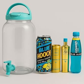 Celebration Spirits ChugJug XL Blue Raspberry Flavour | Home Cocktail Making Kit | 3L Drinks Dispenser with Tap
