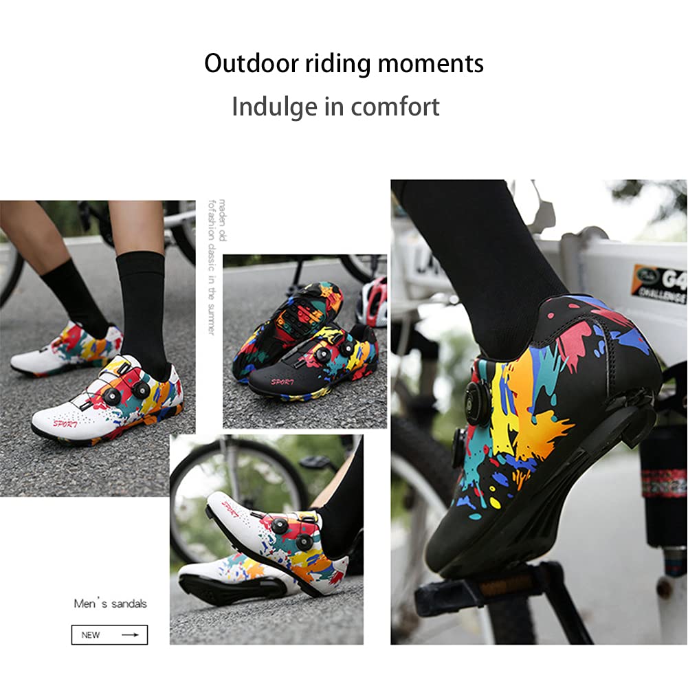 Fahrräder für Männer Frauen Rennrad Mountainbike SPD/SPD-SL Kompatible Stollen Schuhschloss Pedal Radschuhe
