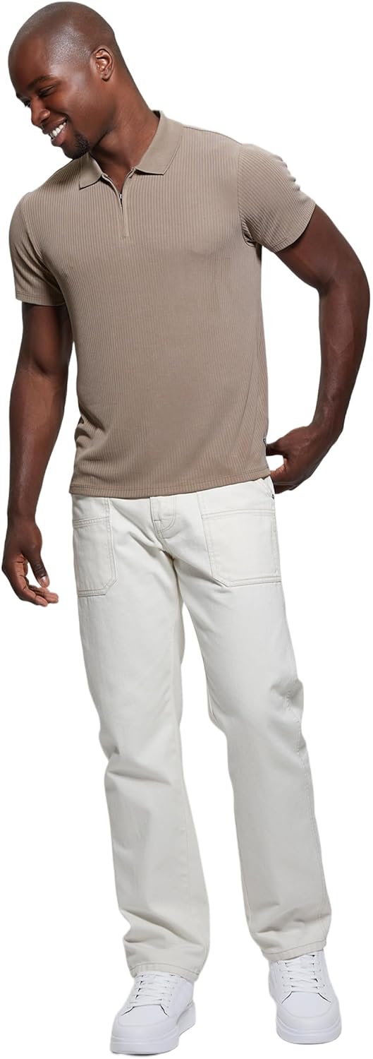 GUESS Men's Union Rib Zip Polo