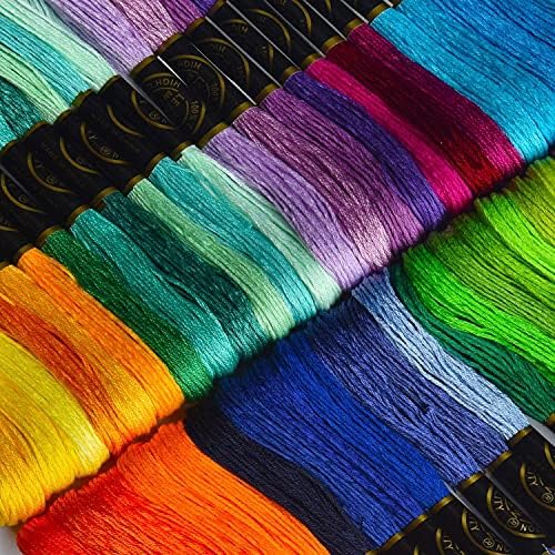 Rainbow Embroidery Floss Skeins Friendship Bracelets Floss Embroidery Thread Cross Stitch Floss, Mixed Colour Thread for DIY Craft Work (25pcs Embroidery Thread)