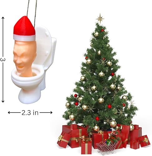 Miniatura 4 de Adornos divertidos de Navidad impresos en 3D adorno colgante de Skibidi Toilet Man, decoración de árbol de Navidad 2023, regalos únicos de Navidad y