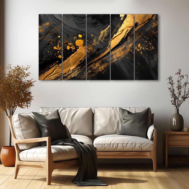 Image of The Castle Decor Abstarct art painting with frame Big Size 36x60 Wall art for living room,Bedroom,Drawing room,Hotels-Wooden Framed-314