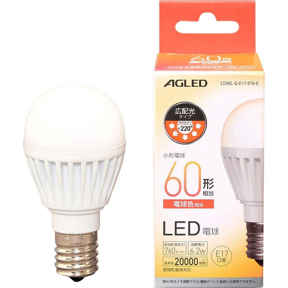 Amazon | 【節電対策】 アイリスオーヤマ LED電球 E17 広配光 60形相当