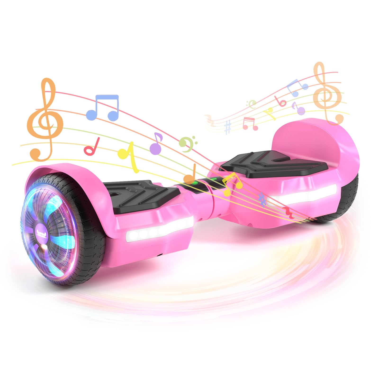 SIMATE Scooter, Bluetooth Speakers and LED Light-Up Wheels, APP Control, Dual 250W Motors, 8.5 mph Max Speed & 8.5 Miles Max Range, Gifts for Kids Adults Girls Boys