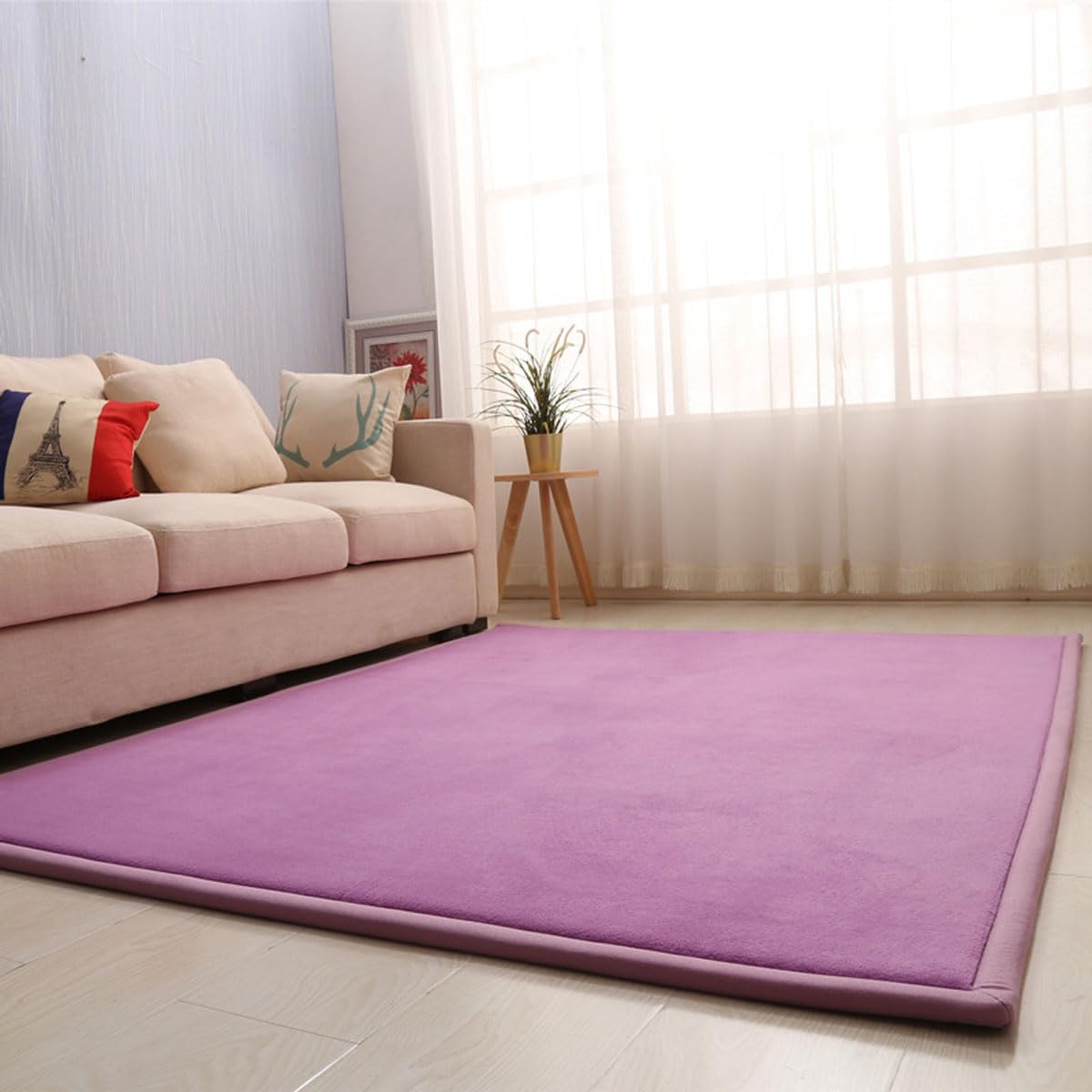 Single tree forest Large Area Rug, 2cm Thick Kids Carpet, Easy to Clean, for Boys and Girls-Violet-180 * 200cm — image 1