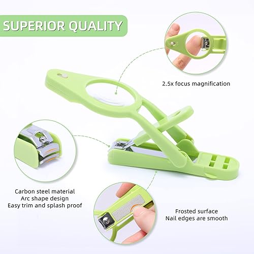 Miniatura 4 de Cortaúñas con lupa plegable y luz LED, cortaúñas con luz, cortaúñas iluminado, uñas de manos y pies, cuidado para personas mayores, mascotas y