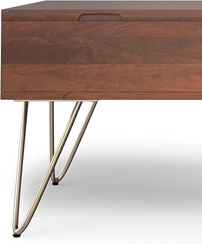 Miniatura 13 de SIMPLIHOME Hunter - Mesa auxiliar con tapa elevable, mesa de cóctel cuadrada industrial de madera maciza de mango macizo de 32 pulgadas de ancho en