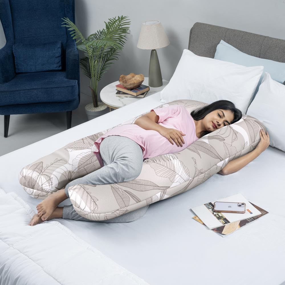 WakefitPregnancy Pillow | 3 Month Warranty | U-Shape, Maternity Pillows for Pregnancy Sleeping, Pregnancy Pillow for Women, Maternity Pillow with Ergonomic Design, Washable Cotton Cover - Mekko