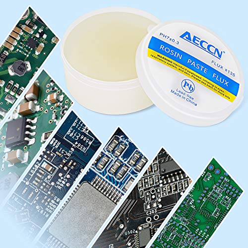 5 In1 Lead Free Solder and Solder Flux Kit | 50g Lead-Free Solder Paste | 0.6mm Solder Wire with Rosin Core | 5 Pcs Replacement Soldering Iron Tips | Solder Supplies for Electronics Metalwork Weld