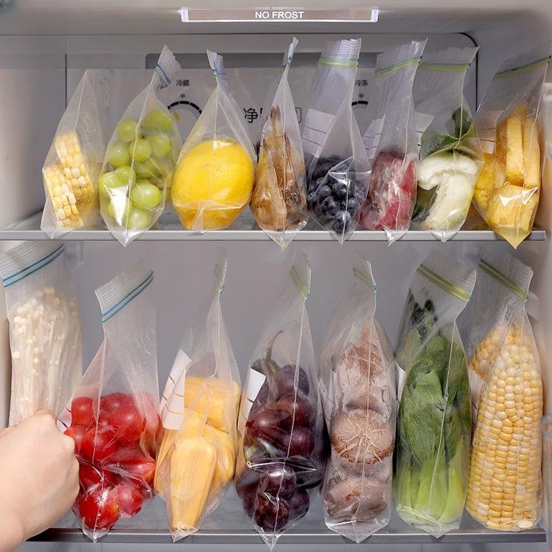 DevineCustomz® 100 Bolsas Transparentes Con Cierre De Agarre – Pequeñas Y Grandes Bolsas Resellables De Plástico Para Cocina, Congelador, Alimentos Con Cierre Superior (7 Cm X 10 Cm