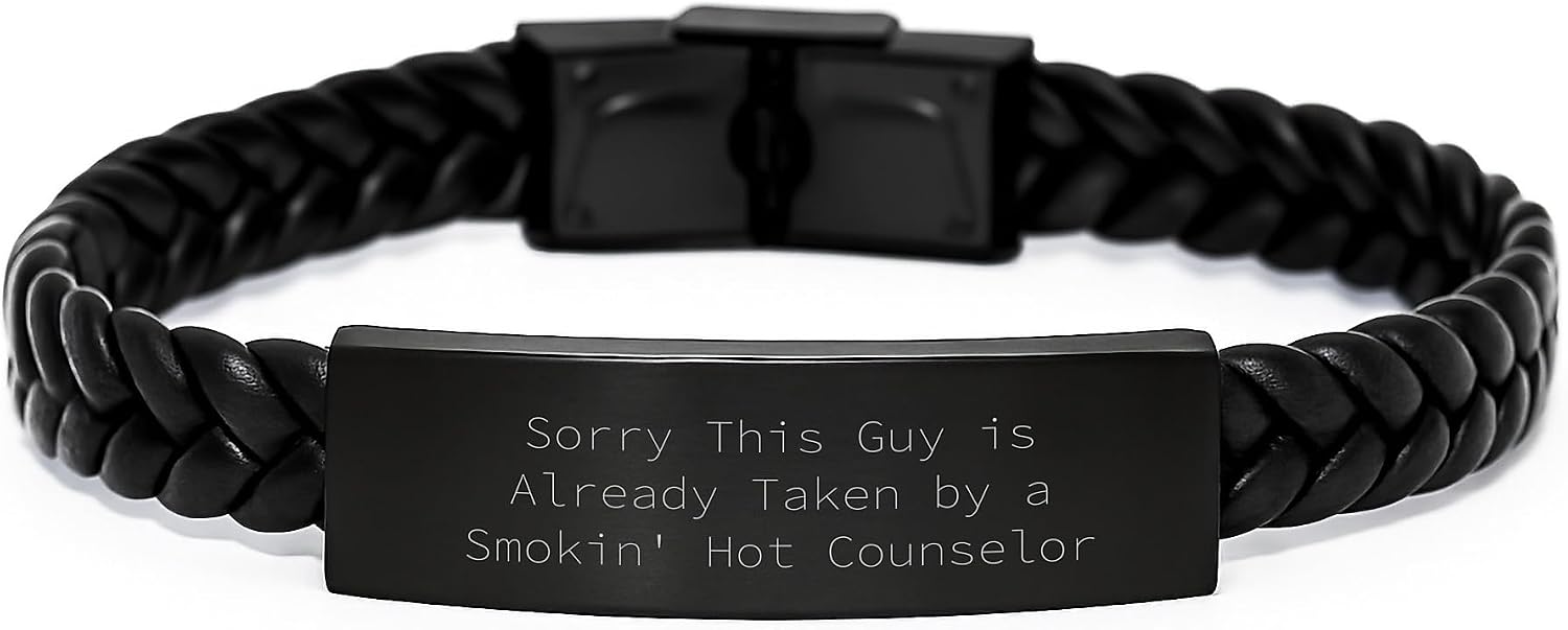 Funny Counselor Gifts Interlaced Leather Bracelet for Christmas - Gifts from Friends to Smokin' Hot Counselor
